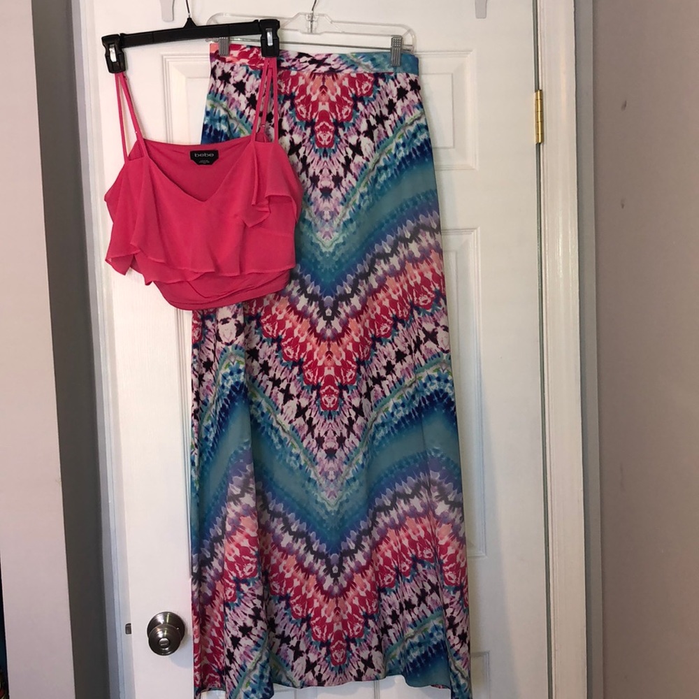 Bebe Crop Top and Skirt
